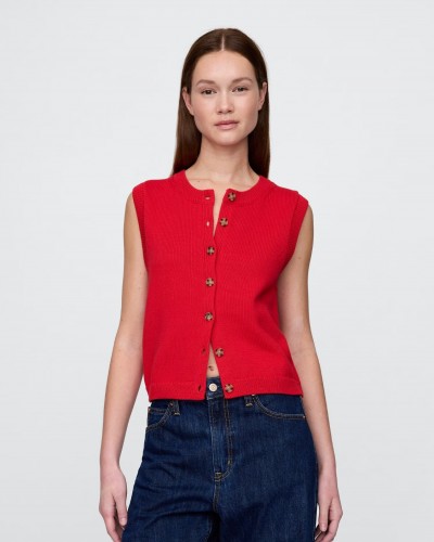 갭 크롭 가디건 스웨터 베스트